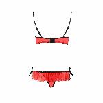 Комплект білизни Passion Exclusive CHERRY SET OpenBra XXL/XXXL red, відкритий ліф, трусики-спідничка - мініатюра 6