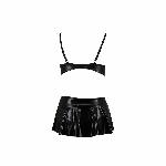 Комплект білизни під латекс Passion DEBY SET XXL/XXXL, black, ліф, мініспідничка, стрінги - мініатюра 4