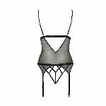 Корсет з відкритими грудьми Passion DIABOLINA CORSET S/M, black, пажі, трусики, напівпрозорий - мініатюра 4
