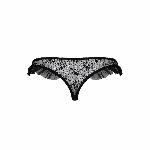 Трусики з оборками Passion Exclusive DONIA THONG S/M, black - мініатюра 6