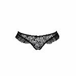 Трусики з оборками Passion Exclusive DONIA THONG XXL/XXXL, black - мініатюра 5