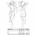 Корсет з декольте Passion ERZA CORSET S/M, black, пажі, трусики, напівпрозорий - мініатюра 5