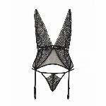 Напівпрозорий корсет Passion Exclusive MIRAJANE CORSET L/XL, black - мініатюра 4