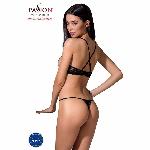 Комплект білизни Passion Exclusive QUENTRIS BIKINI XXL/XXXL, black, стрінги і напіввідкритий ліф - мініатюра 2