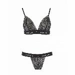 Комплект білизни Passion Exclusive GLAMISS SET S/M, black - мініатюра 4