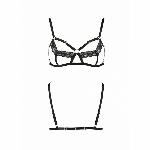 Бюстгальтер-стрепи з мереживом Passion Exclusive SOLON BRA S/M, black - мініатюра 2