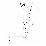 Еротичні колготки-бодістокінг Passion S006 red, імітація панчіх у велику сітку та пояса - мініатюра 4