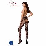 Еротичні колготки-бодістокінг Passion S010 black, з доступом, геометричний малюнок - мініатюра 4