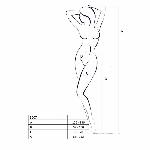 Еротичні колготки-бодістокінг Passion S010 red, з доступом, геометричний малюнок - мініатюра 4