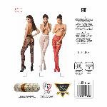 Еротичні колготки-бодістокінг Passion S010 white, з доступом, геометричний малюнок - мініатюра 5