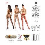 Сітчасті панчохи-стокінги Passion S011 One Size, White, імітація гартерів, відкритий доступ - мініатюра 5