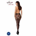 Колготки-бодістокінги Passion S012 One Size, Black, імітація панчіх, пояса та мереживних трусиків - мініатюра 4