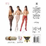 Колготки-бодістокінги Passion S012 One Size, White, імітація панчіх, пояса та мереживних трусиків - мініатюра 5