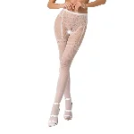 Колготки-бодістокінги Passion S012 One Size, White, імітація панчіх, пояса та мереживних трусиків - мініатюра 1