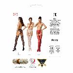 Сітчасті панчохи-стокінги Passion S016 One Size, Black, імітація ажурного пояса з гартерами - мініатюра 8