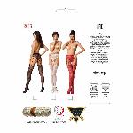 Сітчасті панчохи-стокінги Passion S016 One Size, Red, імітація ажурного пояса з гартерами - мініатюра 5