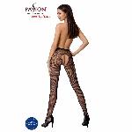 Сітчасті колготки-бодістокінги Passion S019 One Size, Black, імітація трусиків, відкритий доступ - мініатюра 4