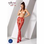 Сітчасті колготки-бодістокінги Passion S019 One Size, Red, імітація трусиків, відкритий доступ - мініатюра 2