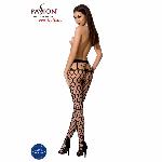 Еротичні колготки-бодістокінг Passion S021 black, у велику сітку з високим поясом - мініатюра 4