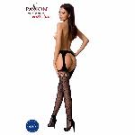 Еротичні панчохи-стокінги Passion S024 One Size, Black, імітація панчіх та пояса з гартерами - мініатюра 4