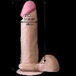 Фалоімітатор Doc Johnson The Realistic Cock 8 inch White - ULTRASKYN, Vack-U-Lock, діаметр 5,1 см - мініатюра 3