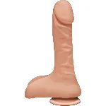 Фалоімітатор Doc Johnson The D - Super D - 9 Inch With Balls - ULTRASKYN, діаметр 5,1 см - мініатюра 1