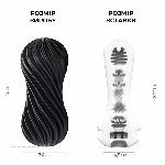 Мастурбатор Tenga Flex Rocky Black зі змінною інтенсивністю, можна скручувати - мініатюра 2