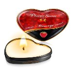 Масажна свічка-серце Plaisirs Secrets Strawberry (35 мл) - мініатюра 1