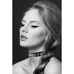 Чокер зі стразами Bijoux Pour Toi - SEXY, натуральна шкіра - мініатюра 1