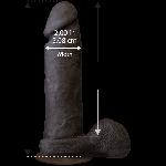 Фалоімітатор Doc Johnson The Realistic Cock 8 inch Black - ULTRASKYN, Vack-U-Lock, діаметр 5,1 см - мініатюра 2