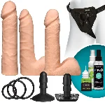 Набір для страпона Doc Johnson Vac-U-Lock Dual Density UltraSKYN Set, діаметр 3×4,5см - мініатюра 1
