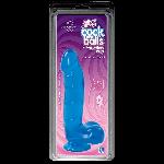 Фалоімітатор Doc Johnson Jelly Jewels Cock & Balls Blue, діаметр 3,6 см, антибактеріальний ПВХ - мініатюра 2