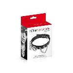 Нашийник ланцюжками, шипами і кільцем Fetish Tentation Choker Rings and Chains, екошкіра - мініатюра 2