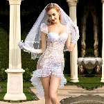 Еротичний костюм нареченої "Благочестива Марта" S/M White - мініатюра 1