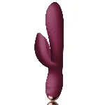 Вібратор-кролик Rocks-Off Every Girl Burgundy, два мотори, різноколірне LED-підсвічування, потужний - мініатюра 1
