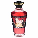 Розігрівальна олія Shunga Aphrodisiac Warming Oil – Sparkling Strawberry Wine (100 мл) без цукру - мініатюра 2