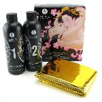 Гель для NURU-масажу Shunga Oriental Body-to-Body – Sparkling Strawberry Wine плюс простирадло - мініатюра 1
