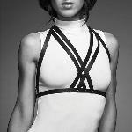 Портупея Bijoux Indiscrets MAZE — Halter Bra Harness Black - мініатюра 3
