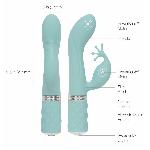Розкішний вібратор-кролик Pillow Talk - Kinky Teal з кристалом Сваровські, потужний - мініатюра 5