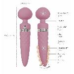 Вібромасажер 2в1 PILLOW TALK - Sultry Pink, класичний масажер і вібратор з ротацією, підігрів - мініатюра 4