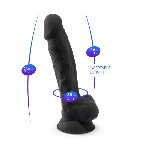 Фалоімітатор SilexD Johnny Black (MODEL 1 size 7in), двошаровий, силікон + Silexpan, діаметр 3,8см - мініатюра 10