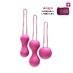 Набір вагінальних кульок Je Joue - Ami Fuchsia, діаметр 3,8-3,3-2,7см, вага 54-71-100гр  + подарунок косметичка - мініатюра 1