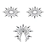 Пестіс з кристалів Petits Joujoux Gloria set of 3 - Black, прикраса на груди та вульву - мініатюра 1