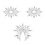 Пестіс з кристалів Petits Joujoux Gloria set of 3 - Silver, прикраса на груди та вульву - мініатюра 1