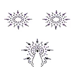 Пестіс з кристалів Petits Joujoux Gloria set of 3 - Black/Purple, прикраса на груди та вульву - мініатюра 1