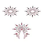 Пестіс з кристалів Petits Joujoux Gloria set of 3 - Black/Red, прикраса на груди та вульву - мініатюра 1