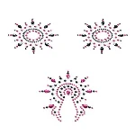 Пестіс з кристалів Petits Joujoux Gloria set of 3 - Black/Pink, прикраса на груди та вульву - мініатюра 1