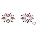Пестіс з кристалів Petits Joujoux Gloria set of 2 - Black/Red, прикраса на груди - мініатюра 1