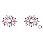 Пестіс з кристалів Petits Joujoux Gloria set of 2 - Black/Pink, прикраса на груди - мініатюра 1