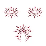Пестіс з кристалів Petits Joujoux Gloria set of 3 - Red, прикраса на груди та вульву - мініатюра 1